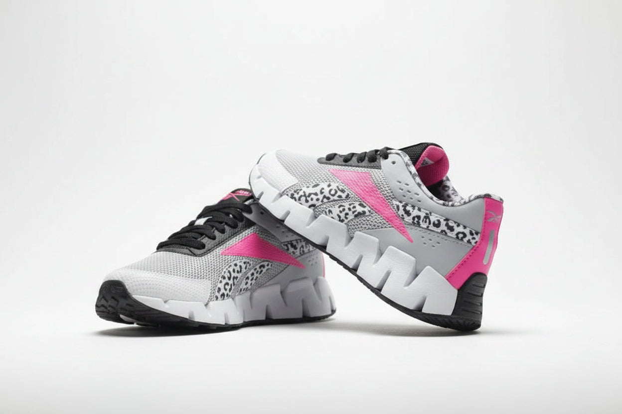 Reebok Zig Dynamica "Grey/Pink/Animal Print"