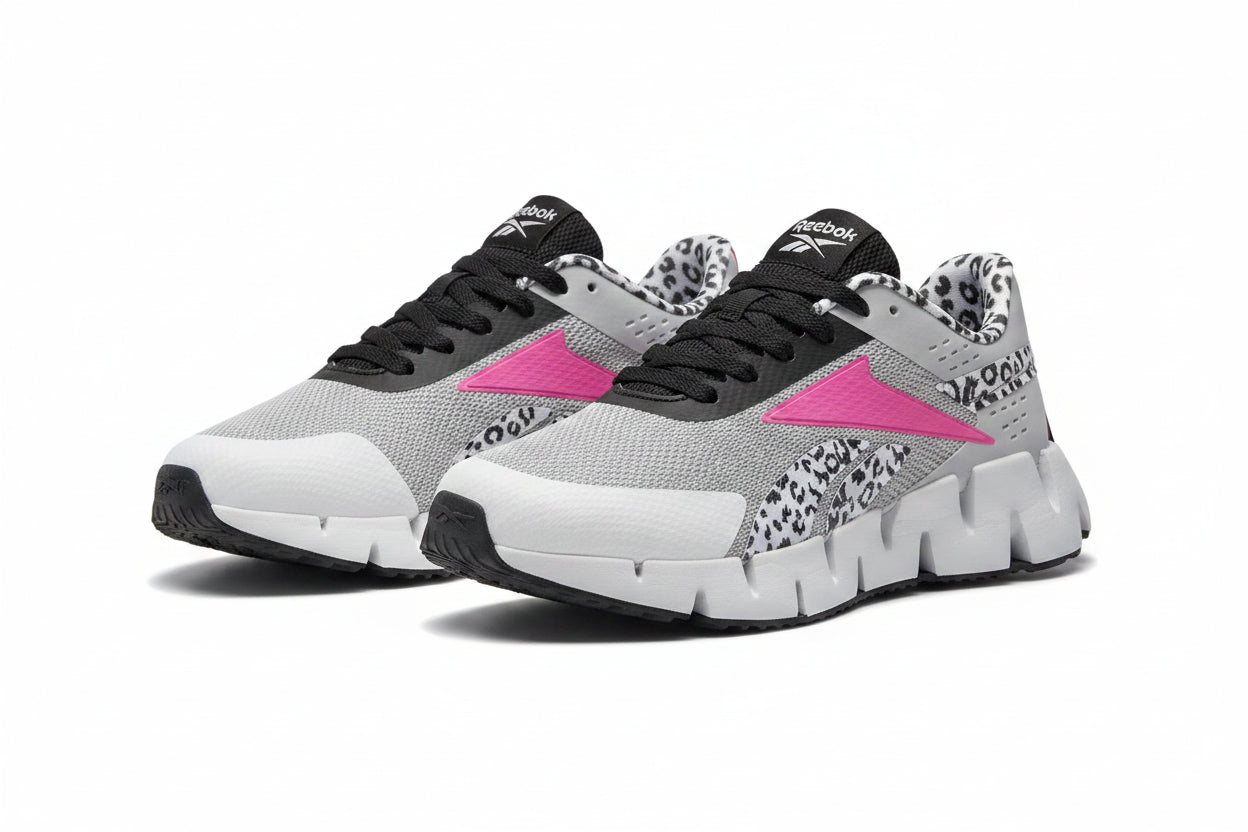 Reebok Zig Dynamica "Grey/Pink/Animal Print"