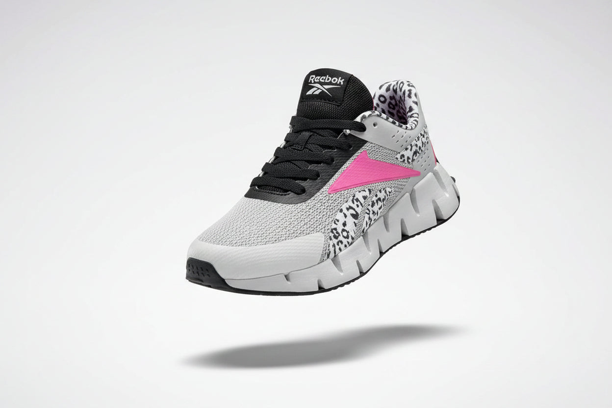 Reebok Zig Dynamica "Grey/Pink/Animal Print"